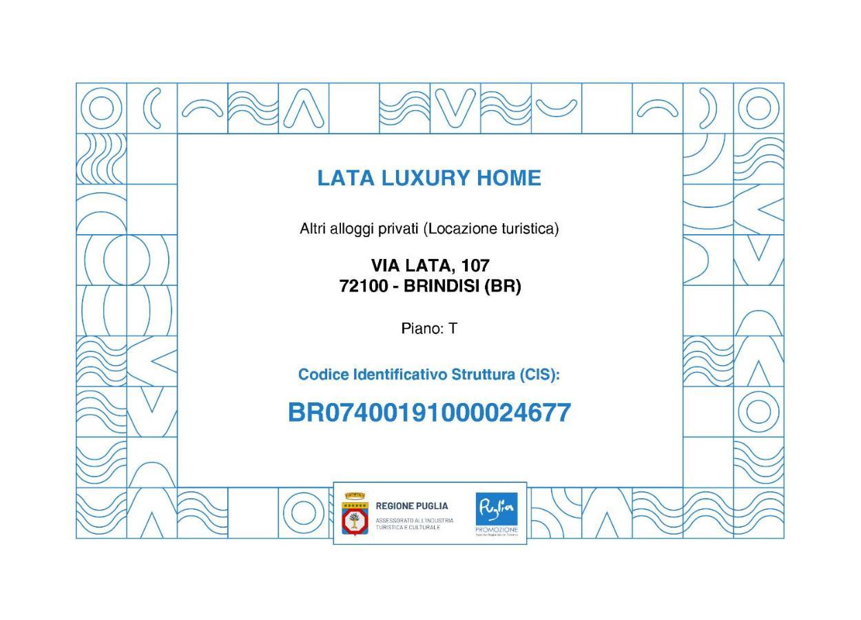 Lata Luxury Home Casa Vacanze Бриндизи Экстерьер фото